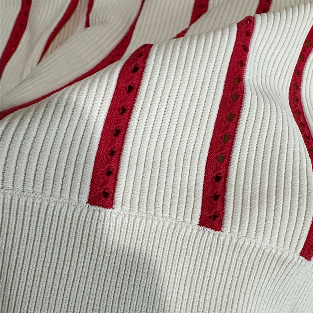 EQUIPMENT AMRIT SWEATER - FANCY RIBBED KNIT WHITE/BLOOD MOON - Picture 9 of 14